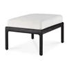 Poef Teak Jack Black Outdoor footstool Off White 10238 Ethnicraft