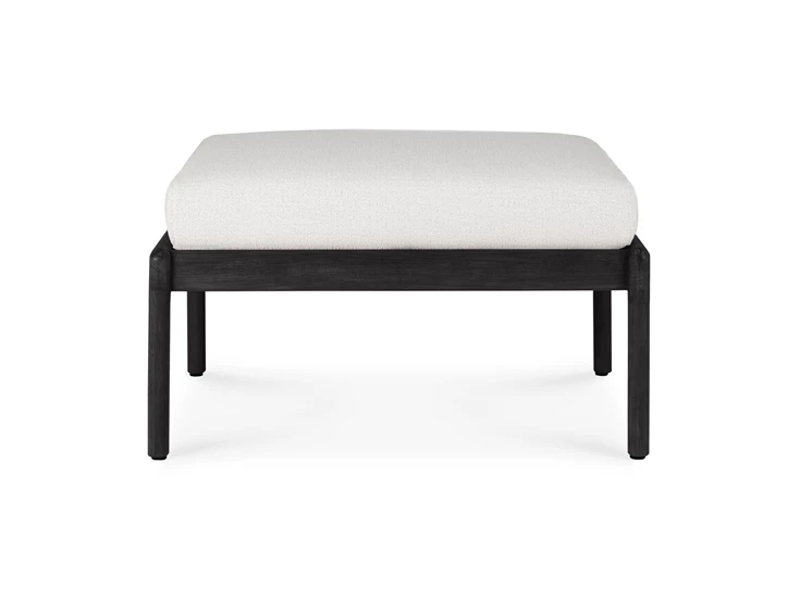 Front Poef Teak Jack Black Outdoor footstool Off White 10238 Ethnicraft