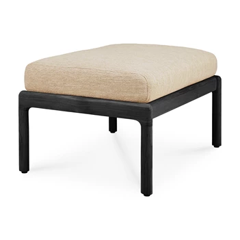 Poef Teak Jack Black Outdoor footstool Natural 10237 Ethnicraft