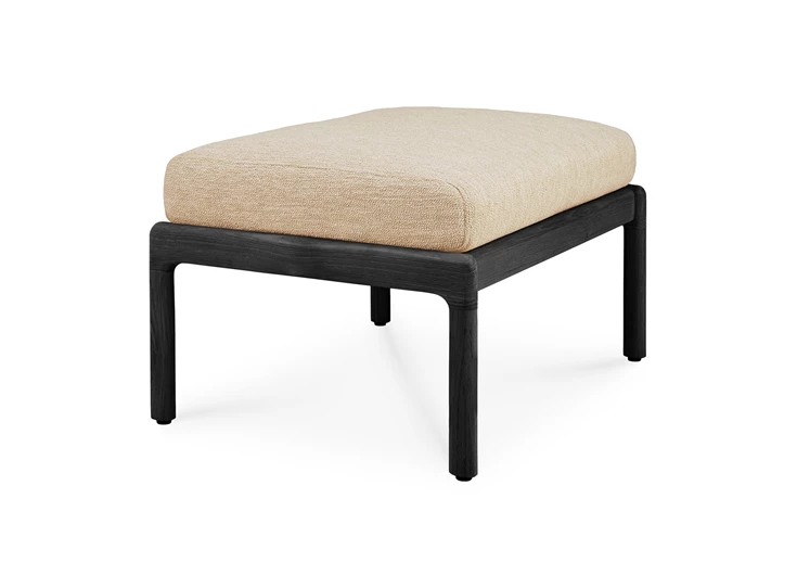Poef Teak Jack Black Outdoor footstool Natural 10237 Ethnicraft