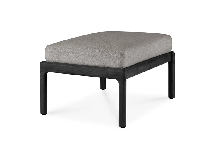 Poef Teak Jack Black Outdoor footstool Mocha 10239 Ethnicraft