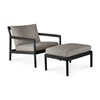 Met bijzetzetel Poef Teak Jack Black Outdoor footstool Mocha 10239 Ethnicraft