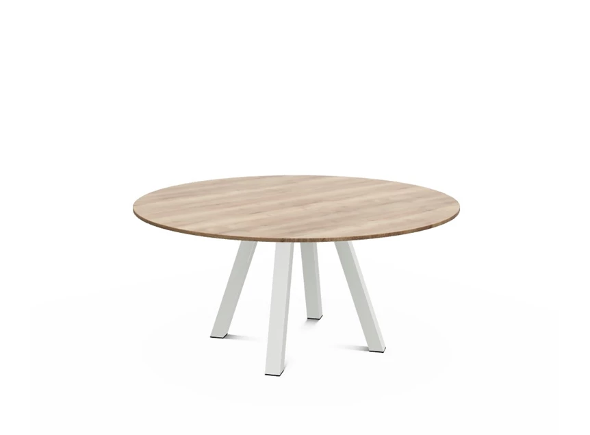 Tafel Veneto MHA tafelblad diameter 160xm rond epoxy onderstel perfecta configuratie