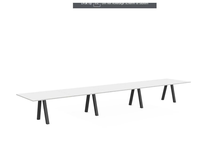 Tafel Veneto XL HPL blad epoxy schuine poten perfecta configuratie