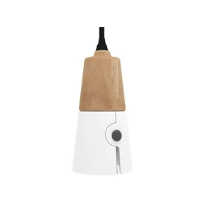 Oak Cone Lamp Long White 26715 Ethnicraft modern design