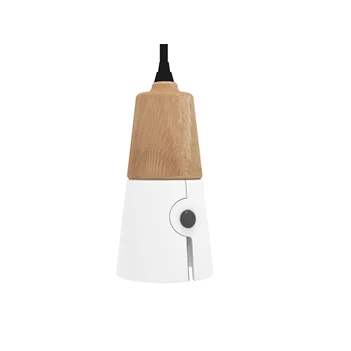 Oak Cone Lamp Long White 26715 Ethnicraft modern design