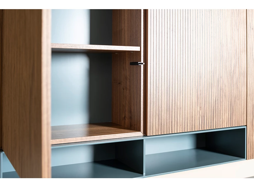 Detail Tv-kast Cubo Opstelling 168 hout matte lak Contur Sudbrock