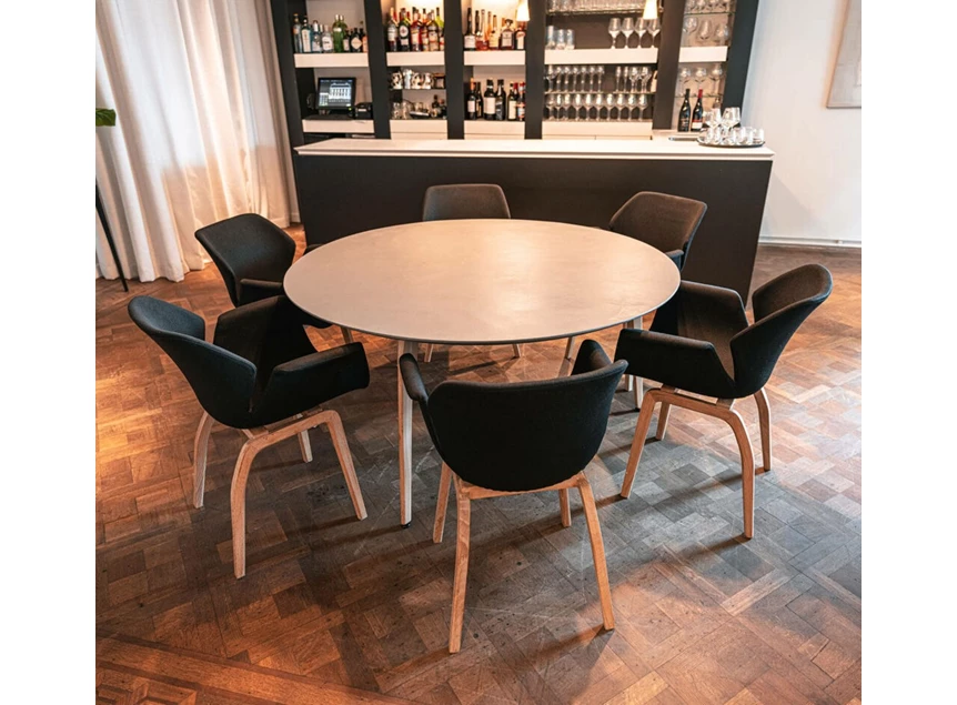 Bovenkant Tafel Tooon rond blad cement Toon De Somer