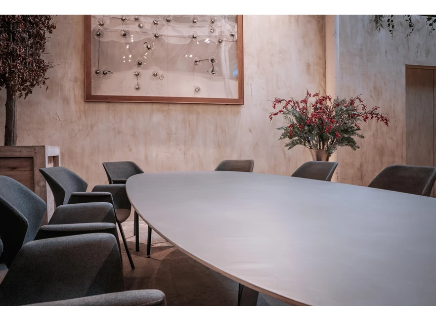 Zijkant Tafel Tooon Oval Ellips cement Toon De Somer