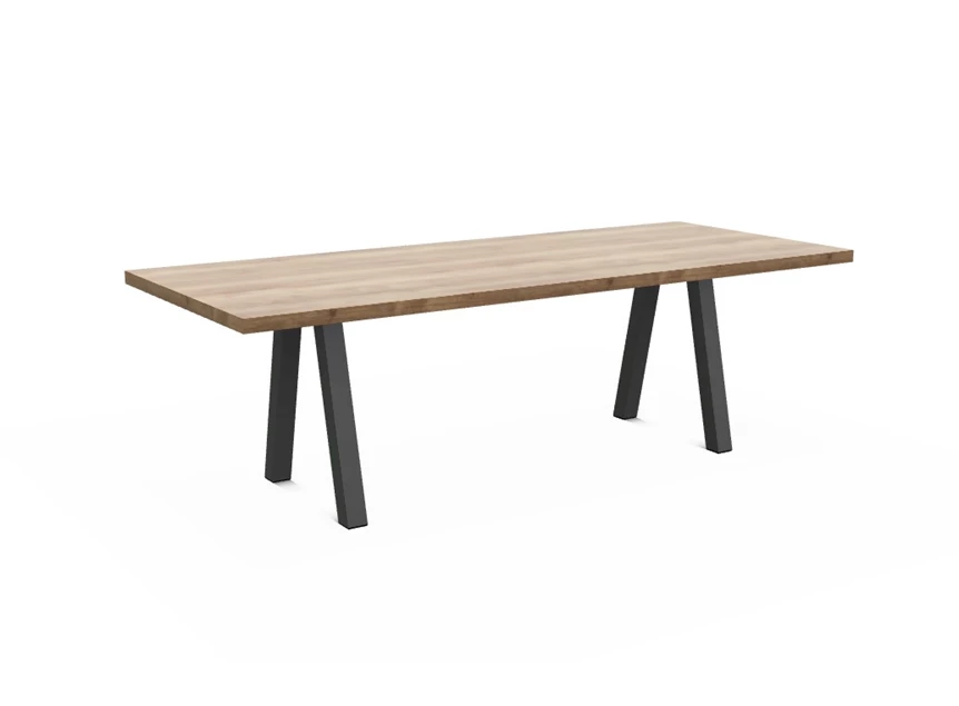 Tafel Queen MHA 240x100cm perfecta dik blad schuine poot melamine halifax