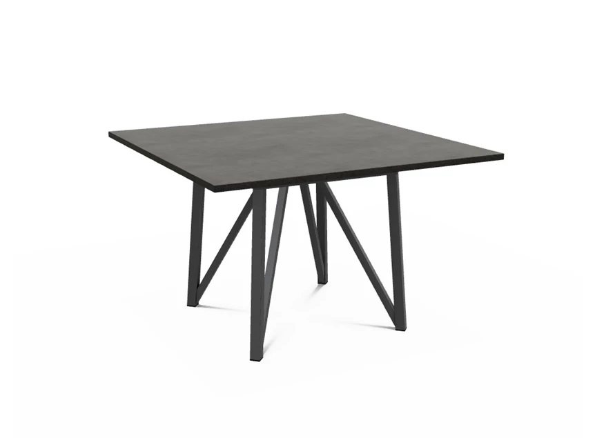 Tafel Wacko 2.0 HPL 120x120cm vierkant blad epoxy onderstel configuratie