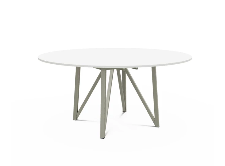 Tafel Wacko 2.0 Melamine rond perfecta configuratie epoxy onderstel