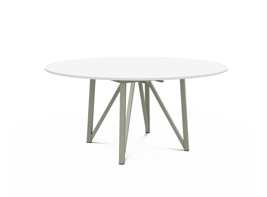 Tafel Wacko 2.0 Melamine rond perfecta configuratie epoxy onderstel