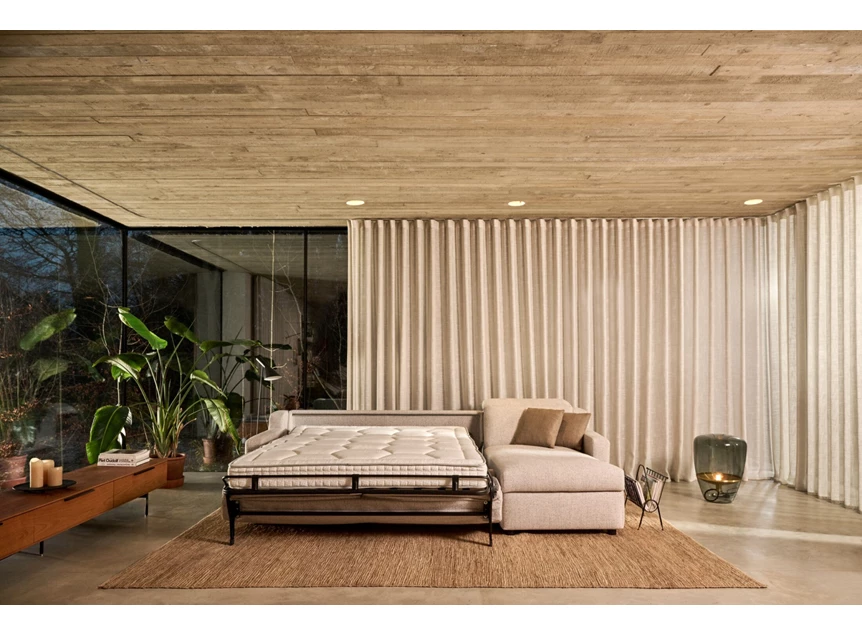 Hoeksalon met bed functie