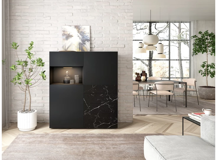 Sfeerfoto Barkast Yumè 120-8 structuurlak keramiek Crest