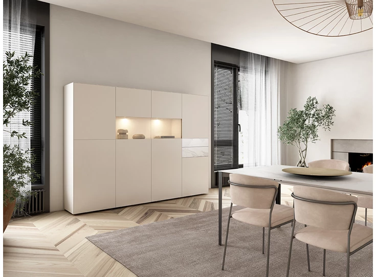 Sfeerfoto Barkast Yumè H240-8 structuurlak keramiek Crest