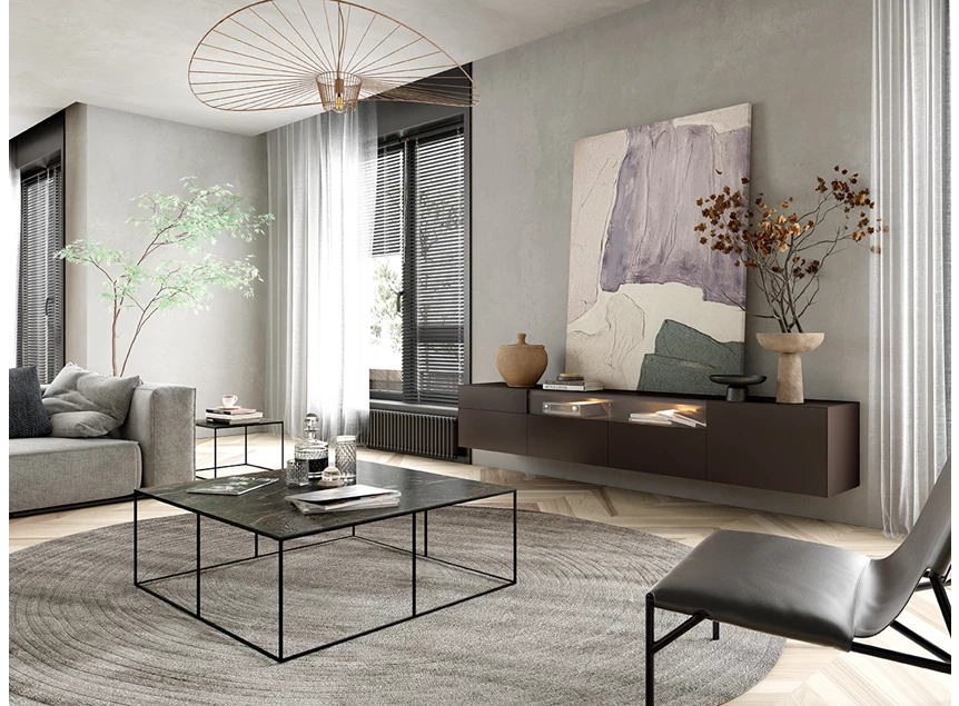 Sfeerfoto Tv-kast Yumè TV240-2 structuurlak Crest