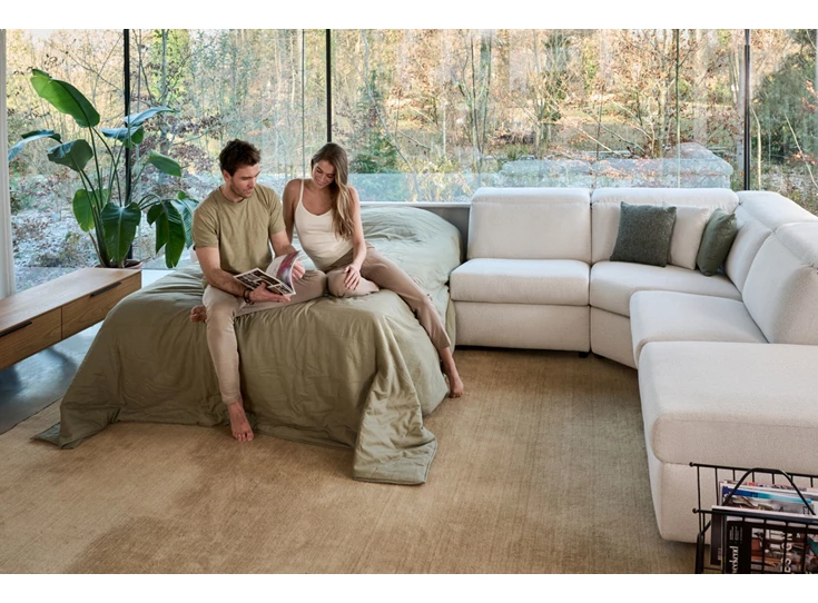 hoeksalon met zetelbed