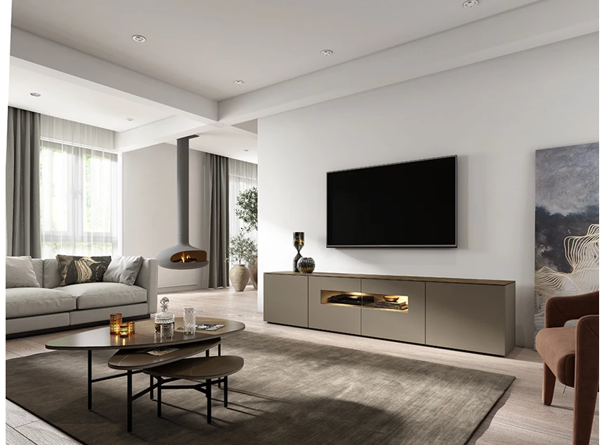 Sfeerfoto Tv-kast TV240-5 matte lak keramiek Karat Crest