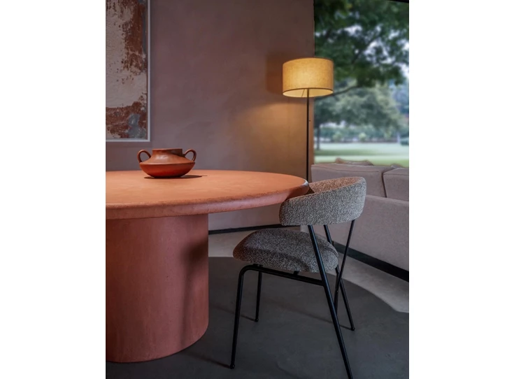 Inzoom Tafel Callisto rond Mortex terracotta Liz Tables
