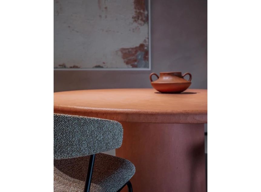 Bladrand Tafel Callisto rond Mortex terracotta Liz Tables