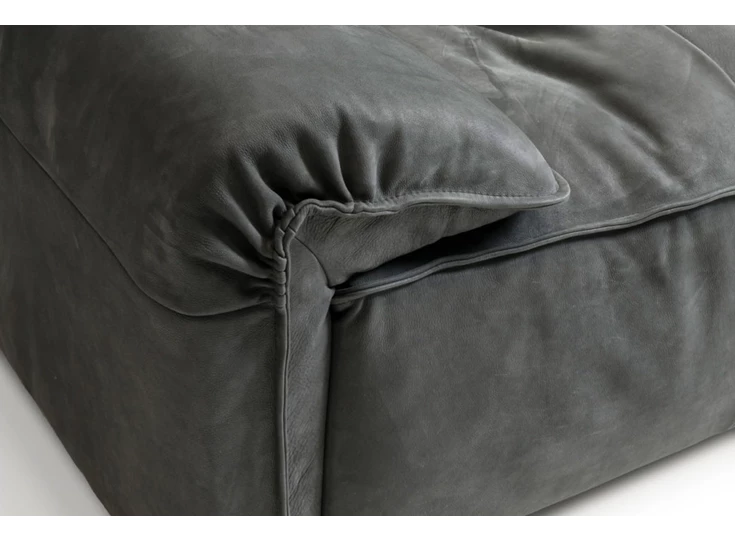 Armleuning Hoeksalon Vola met longchair leder grijs Designwerk