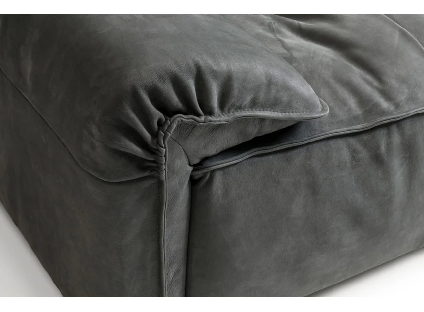 Armleuning Hoeksalon Vola met longchair leder grijs Designwerk