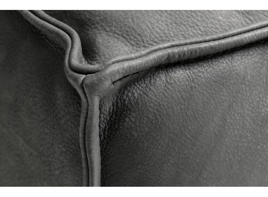 Stiknaad Hoeksalon Vola met longchair leder grijs Designwerk