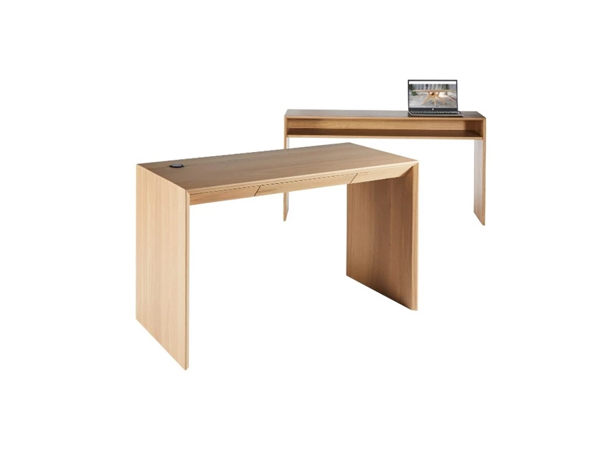 Zijkant Bureau U2-Home Office massief hout Diadesi