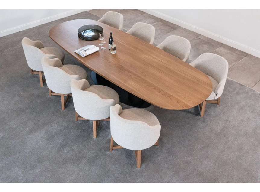 Zijde Tafel Bliss bootvorm massief eik Passe Partout