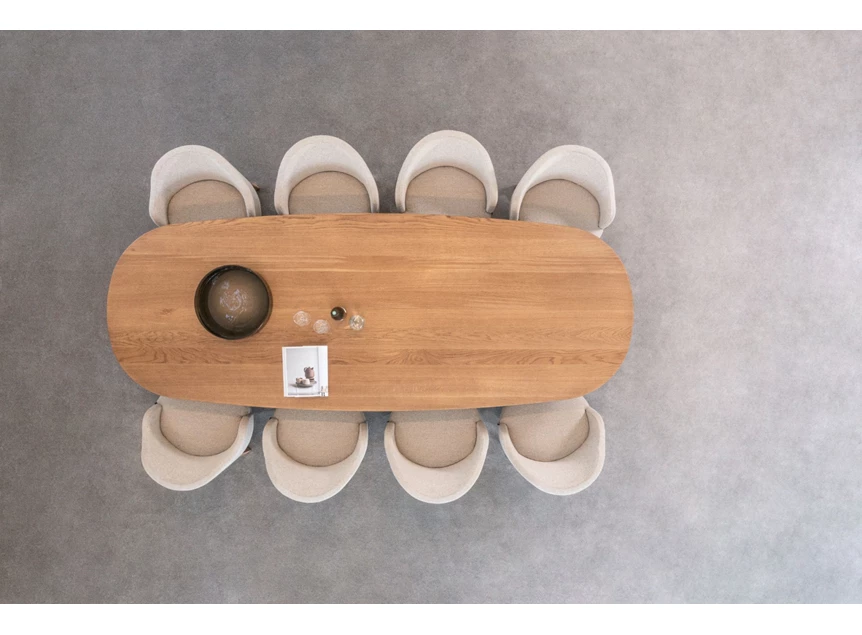 Bovenkant Tafel Bliss bootvorm massief eik Passe Partout