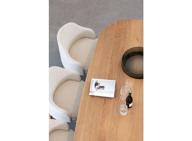 Bladrand Tafel Bliss bootvorm massief eik Passe Partout