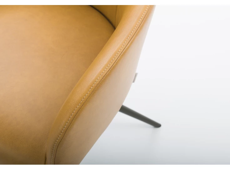 Detail Armstoel Iuno Statief I23 leder Bert Plantagie