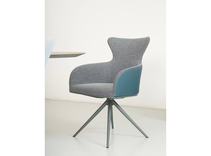 Front Armstoel Iuno Statief I23 combi leder stof Bert Plantagie