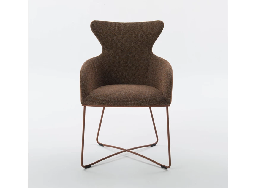 Front Armstoel Iuno Slede I21 combi leder stof Bert Plantagie