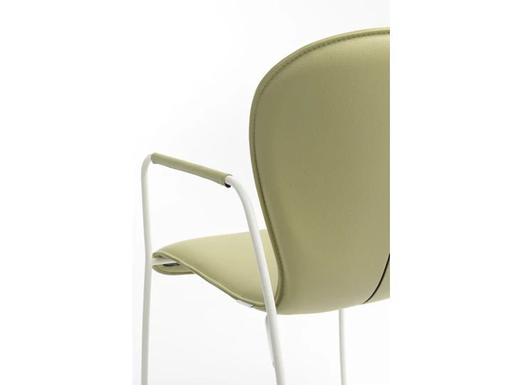 Achterkant Armstoel Blake Slede Open Arm 621A leder Bert Plantagie