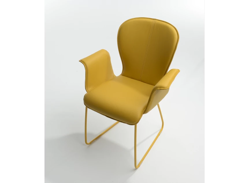 Bovenkant Armstoel Blake Slede Gesloten Arm 631A leder Bert Plantagie