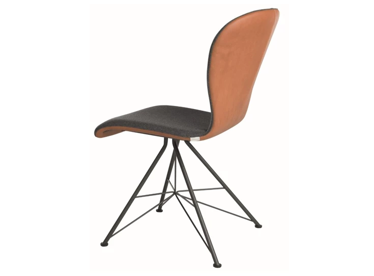 Achterkant Stoel Blake Spin 613A combi leder stof Bert Plantagie