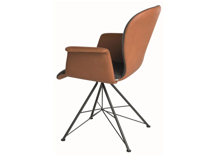 Achterkant Armstoel Blake Spin 633A combi leder stof Bert Plantagie