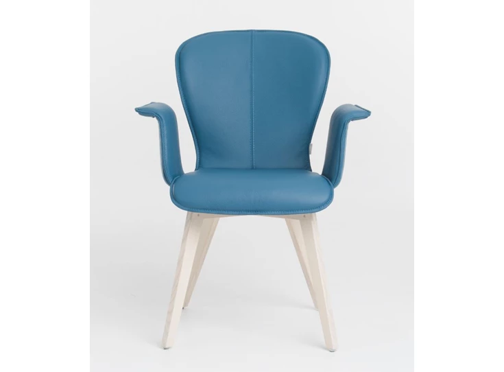 Front Armstoel Blake Wood 635A leder Bert Plantagie