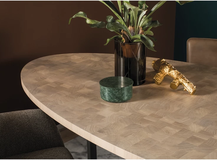 Detail Tafel Eris Kopshout ovaal premium eik Bert Plantagie