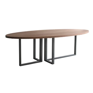 Tafel Eris Hout ovaal massief noot Bert Plantagie