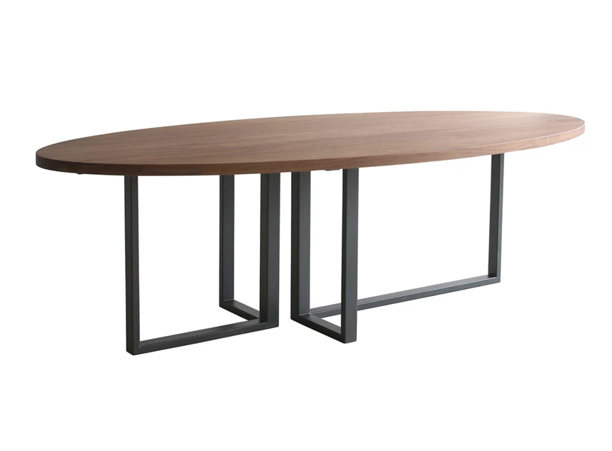 Tafel Eris Hout ovaal massief noot Bert Plantagie