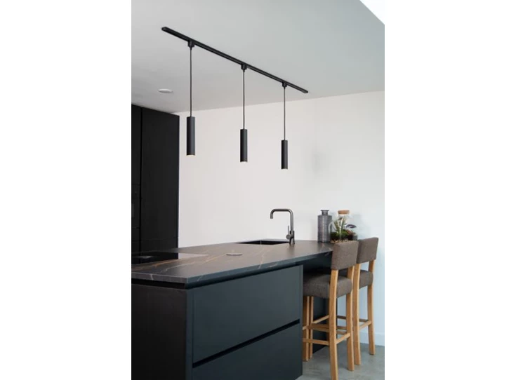 09955-01-30 floris hanglamp zwart lucide track railsysteem pendel sfeerbeeld keuken