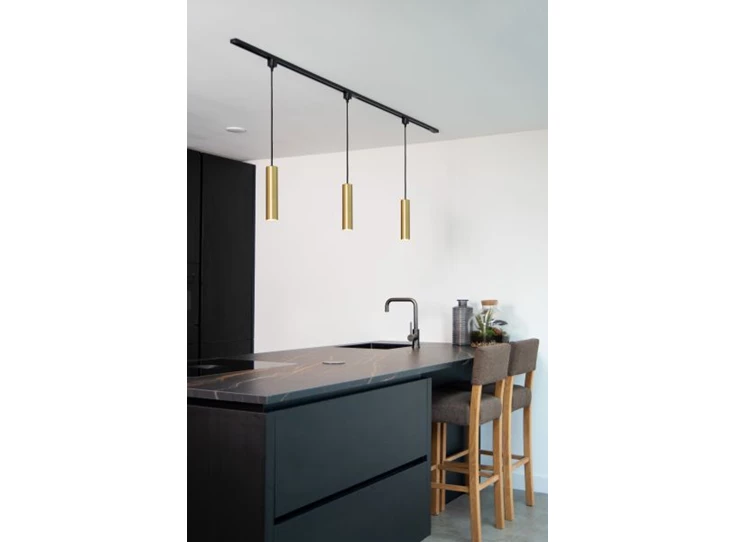 09955-01-02 floris hanglamp goud messing gu10 lucide track railsysteem pendel sfeerbeeld keuken