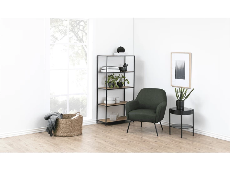 75968 seaford rek hoog wilde eik zwart metaal sfeerbeeld