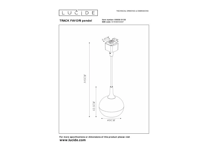 09956-01-30 track railverlichting favori hanglamp zwart gu10 led verstelbaar technisch