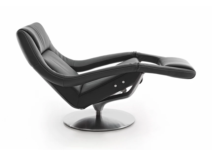 Open Elektrische relax Yoko No.5 leder zwart Koinor