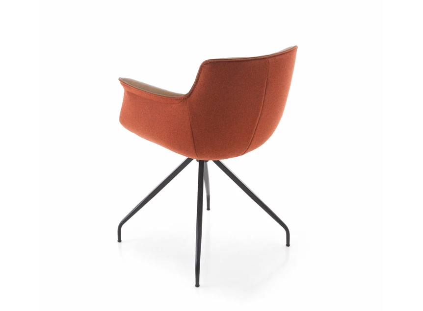 Achterkant Armstoel 1243 Zilean SAYX combi leder stof Koinor