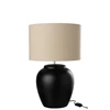 31396 tafellamp meli kap linnen keramiek zwarte voet large j-line niet brandend